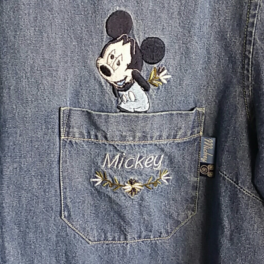 Mickey Unlimited Denim Button Up Shirt - Picture 2 of 7